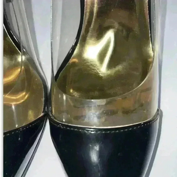 NEW Cape Robbin black gold ankle strap heel 4.5 pointed toe Size 8.5 minor flaws - Picture 6 of 14